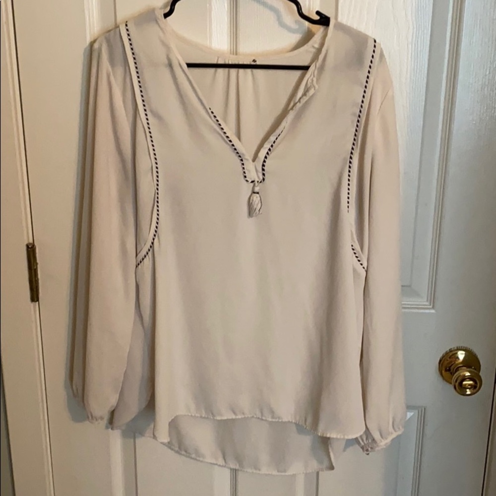J Crew Tassel Blouse.
